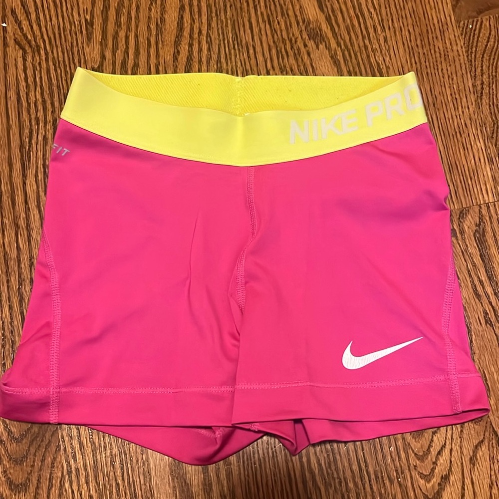 super cute neon pink nike pros